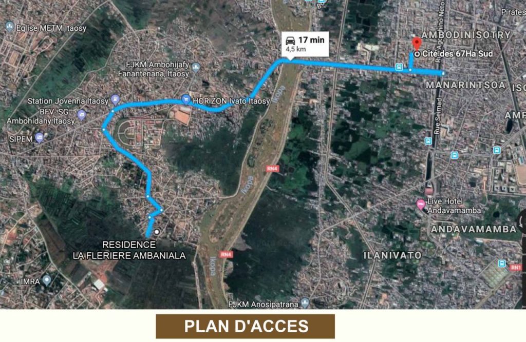 Plan d'accès du terrain en lotissement à Ambaniala Itaosy